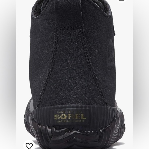 SOREL NWT Out N About Waterproof Boots Black Gold Lace Up Sz 6 Waterproof Winter - Picture 9 of 16